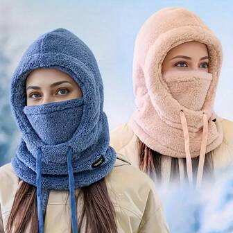 Women's Winter Warm Windproof Ear Cover Beanie Hat - With Scarf, Women's Winter Hat, Women's Winter Accessories, Women's Winter Hat, Winter Accessories, Winter Hat, Cold Weather Gear, Snug Fit, Durable Construction, Hand Wash Only, Includes Scarf, Cold Weather Wear