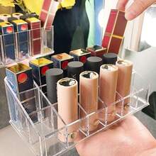 1PC Jumbo Clear Acrylic Makeup Display Case Must-Have Desktop Organizer For All Lipsticks, Lip Glosses & Nail Polishes - Clear - View 5
