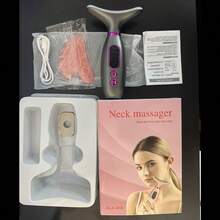 1个便携式可充电面部颈部按摩器,面部美容仪,电镀喷漆款式,女士专用,带加热和振动功能,4色灯光模式,3档强度调节,USB充电(内置500mAh锂电池),高品质低刺激ABS材质,便携式美容工具 | 直观操控 | 可充电按摩器 | 附赠心形面部刮痧板 | 礼品 - 彩色 - 查看 14