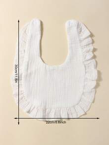 6 pezzi Set di bavaglini e panni assorbenti in cotone mussolina bianco per neonata, bavaglini carini per la bava per uso quotidiano, autunno/inverno