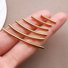 10 件 304 不锈钢管珠长弯管面珠连接器散珠适用于 DIY 腕链脚链项链首饰制作