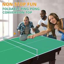 6-9ft Mid-Size Foldable Table Tennis Table Top, Portable Ping Pong Table Board For Indoor Games - Green - View 6