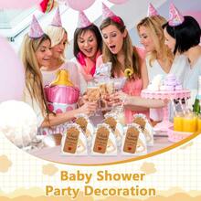 50 件弹跳开瓶器婴儿派对礼物，适合宾客，婴儿派对回礼，婴儿奶瓶形状开瓶器，婴儿派对纪念品，附送欧根纱袋，感谢卡，小号，金色 - 金色 - 查看 5