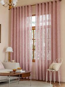 1 件几何图案提花薄纱窗帘，半遮光镂空豪华窗帘，降噪防紫外线，适用于客厅和卧室，圣诞装饰遮光窗帘 - 彩色 - 查看 6