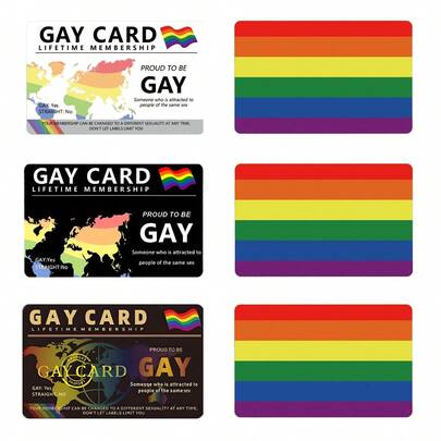 Lifetime Membership Card For LGBTQ+ Pride - Double-Sided Dreamlike Rainbow Striped World Map Design, Men's ID Card, Non-Adhesive Rectangular Card For Daily Carry And Pride Events, LGBTQ+ Gift, Holiday Accessory, Modern Style, Exquisite Crafhip, Trendy Item, Smooth Surface, Essential For Holiday Crowds