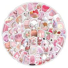 103 Stück Rosa Ästhetik Aufkleber Set, enthält süße Donut, Erdbeere und Retro Handy Muster, träumerische Aufkleber für Mädchen, geeignet für Tablet, Gepäck, Wanddekoration, Scrapbooking, Tagebuch, Laptop, Handy - Pink - Übersicht 9