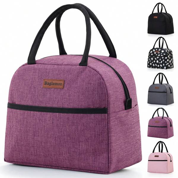 GODWOODS Insulated Black Daisy Lunch Bag For Women Men, Lunch Containers Reusable High Capacity Lunch Tote Bags For For Work Picnic