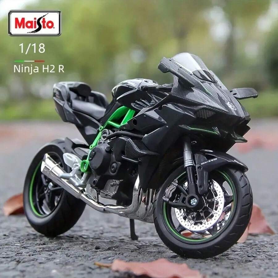 1pc Kawasaki H2R Motorcycle, Simulation Motorbike, Alloy Motorcycle Toy, 3D Motorcycle Model Collection, 1:18 Action Figure Toy Car, Motorcycle Decoration Ornaments, Birthday Gift, Holiday Present,Back To School Graduation Season Gifts