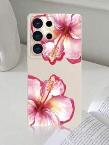 Cute Floral Pattern Phone Case, Shockproof, Slim-Fit, Flexible Design, Fashionable Phone Accessory For Teens And Women, Lightweight, Durable, Scratch-Resistant, Summery Vibe, Compatible With Samsung Galaxy S25Ultra/S25Plus/S25EDGE/S25/S24Ultra/S24/S23Ultra/S23/S22Ultra/S22 Case - 白色 - 查看 2