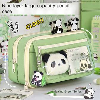 Trousse à crayons/pochette de papeterie minimaliste à grande capacité 9 couches