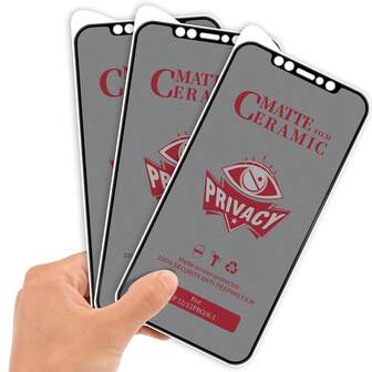 3 Packs - Anti-Spy Ceramic Screen Protectors For IPhone 17/17 Pro/17 Pro Max - Privacy Screen Protector Superior Impact Protection,Matte Screen Protector Anti-Glare Anti-Fingerprint Anti-Scratch Case Friendly Bubble Free Durable Flexible Shockproof Protection Film