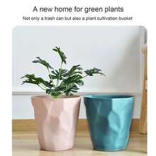 Bathroom Trash Can Simple Style Plastic Bedroom Living Room Trash Bin Creative Home Round Living Trash Can Bathroom Trash Can Office School Waste Paper Basket Kitchen Trash Can - Multicolor - View 3