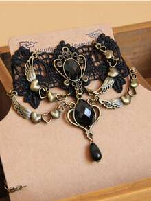 1 pieza Collar colgante de encaje elegante y vintage de moda