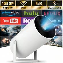 Proyector Hy300 Mini 1080p Hd Proyector  Profesional 4k Wifi Android Mini Portátil Wifi Bluetooth Smart Tv Proyector Led Compacto De Alta Definición Blanco 12000lm - Tipo de Enchufe B USA (110-127V) - Ver 3