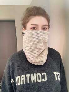 New Autumn And Winter Wave-Pattern Fleece Vertical Stripe Cycling Mask For Men And Women, Multifunctional, Windproof, And Warm, Perfect For Cycling, Skiing.