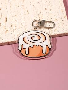 Cinnamon Roll Acrylic Keychain Accessories Bag Charm Cute Backpack Pendant Keyring Gifts For Friends