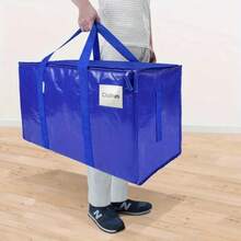 Heavy-Duty Extra Large Moving Bags With Zipper Closure - Extra Large Moving Totes, Stackable Storage Bags For Moving, Storage, Dorm, Travel - Reusable Packing Boxes Alternative - College Apartment Essentials (Blue), Durable Carrying Handles, Sturdy Handle Design, Dorm Organization, Reinforced Handles, Frequent Travelers - 2 cái - Xem 7