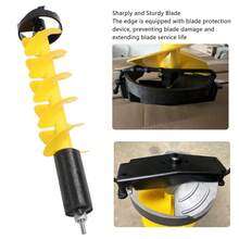 28*6in Broca De Taladro Para Plantar Jardín Pesca En Hielo Plantar Con Cuchillas Afiladas - 28*6 pulgadas - Ver 5