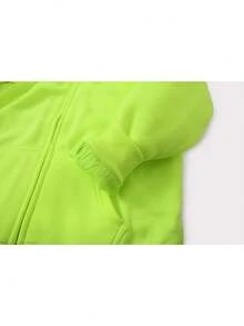 Men's Autumn And Winter Tops, Men's Fleece Jackets, Simple And Pure Color, Thickened Fleece, Warm In Winter, Windproof When Going Out - 螢光黃 - 查看 6