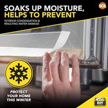 4pk Condensation Drip Strip - 2mx15mm Absorbent Tape Window Condensation Moisture Control - Drip Strips, Window Moisture Absorbers - Initial - View 3