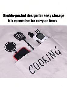 1pc Adjustable Cooking Apron With Pockets, Waterproof And Oil-Resistant, Suitable For Cooking, Chef, Unisex Design, Simple And Elegant Cooking Apron - Multicolor - View 5