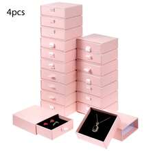 10 pièces Boîtes à bijoux en carton rose pâle de 3,5 x 3,5 pouces, boîtes à bijoux petites en vrac avec couvercles, pour la présentation de colliers, bagues et boucles d'oreilles, boîtes de rangement pour boucles d'oreilles, bagues et colliers, cadeaux pour la famille et les amis - Rose pâle - Voir 15