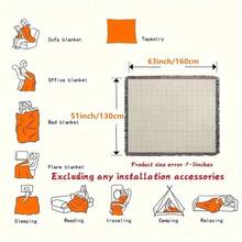 1 pieza Manta con borlas con estampado de dragón occidental de jacquard bohemio, versátil para todas las estaciones, adecuada para camping, sofá, oficina, dormitorio y decoración de la sala de estar