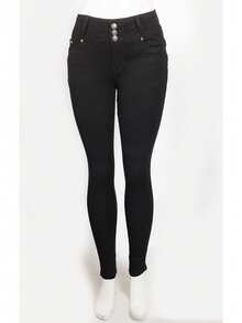 Women's Colombian Skinny Jeans - 黑色 - 查看 3