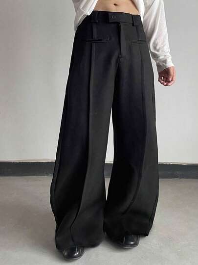 Unisex High Waist Wide Leg Loose Casual Pants