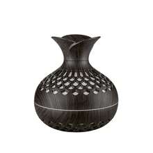1pc Minimalist Floral Humidifier, 7-Color Hollow Creative Vase Shape, Light And Dark Wood Grain Colors, Suitable For Home, Bedroom, Living Room, Office, Car, USB Interface, Aromatherapy Mist Spray - Multicolor - View 9