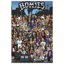 12x18 英寸无框活力家庭帆布墙画，现代都市街头风格海报，适合家居和卧室装饰 - 彩色 - 查看 1