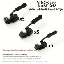 3/9/15/21/27件套通用拉链维修套装，带可调节拉头 - 快速安装，无需工具或缝纫 - 适用于夹克、背包、行李箱等