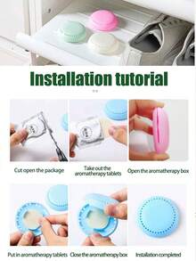 6pcs Lasting Fragrance Air Freshener (With Box), Rose Flavor, Ocean Flavor, Lemon Flavor, Household, Car, Wardrobe, Deodorant, Car Air Freshener, Solid Air Freshener, Non-Perforated Solid Aromatherapy Patch, Wardrobe Deodorant