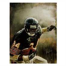 Unframed Canvas Painting: Walter Payton Art Canvas - American Sports Painting, Motivational Canvas Art, Sport Painting, Motivation Artwork, Man Cave Canvas, Deco Canvas Poster, Modern Art - Ideal Gift For Bedroom, Living Room, Hallway, Office, Cafe, Home, And Dorm Deco Abstract Canvas Wall Art, 18x12inch - Multicolor - View 1
