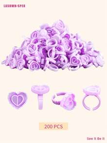 50/100/200/300/500/600/700支装心形睫毛胶收纳盒，睫毛嫁接用品，加厚扇形托盘 - 彩色 - 查看 20