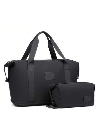Set di borse da cabina espandibili per uomo e donna – 36 litri, leggere, idrorepellenti, bagaglio a mano con scomparti per indumenti bagnati/asciutti, borsa da palestra, per weekend e per brevi viaggi con cinghia per trolley.