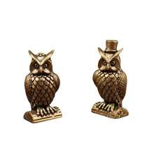 1/2PCs Owl Brass Ornament Handmade Boho Decor Creative Figurine Small Desk Decorations Unique Gift For Home Luxury Decor Home Decor