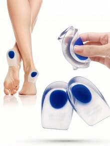 1 pereche de tampoane din silicon pentru călcâi, pernițe transparente pentru călcâi, branțuri sport, inserții pentru ameliorarea durerii de călcâi, protecție pentru călcâi pentru stat în picioare pe termen lung