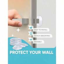 6pcs Clear Silicone Self - Adhesive Door Knob, Strongest Home Wall & Door Handle Stopper, Round Wall Shield Cushion, Quiet Wall Protector For Door Handle, Guard Door Bumper Silencer - 無色 - 查看 5