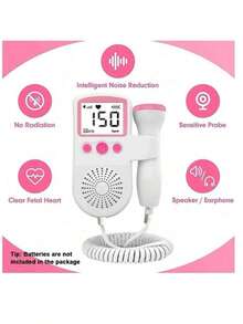 1 Pc Fetal Heart Meter Home Doppler Ultrasound Pregnant Women Handheld Convenient Fetal Fetal Movement Stethoscope Fetal Heart Monitor - Pink - View 3