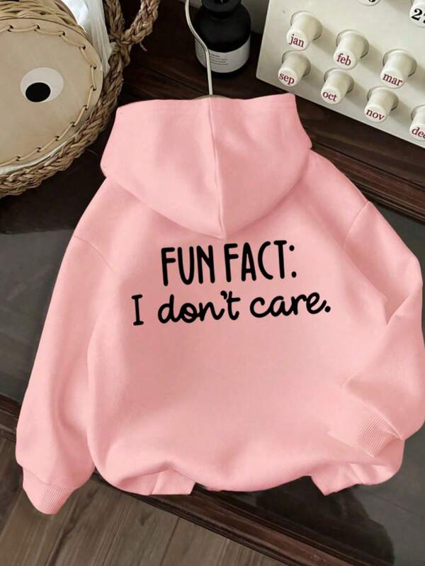 Tween Girl Graphic Print Thermal Lined Sweatshirt, Warm & Comfortable For Autumn/Winter