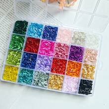 1 Box 24 Colors Fashion Minimalist Bright Glass Crystal 2*6 Enameled Tube Beads Loose Beads DIY Jewelry Necklace Bracelet Wind Chime Tassel Craft Supplies