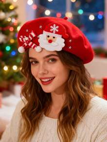 Women's Warm Knitted French Style Beret Hat, Suitable For Daily Wear, French Beret Design, Excellent Gift - Orange - View 21