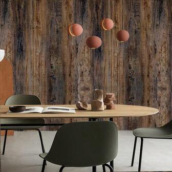 1 Roll Vintage Dark Wood Self-Adhesive Wallpaper, French Distressed Style For Hotel, Restaurant, Tea Bar Decor, Removable Vinyl Contact Paper, Convenient For Home Decoration, TV Background, Cabinets, Vanity, Home Decor