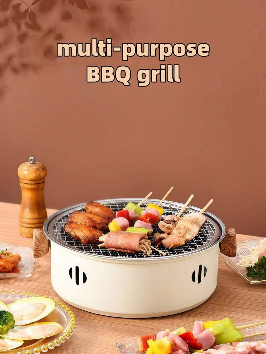 High-Quality Charcoal Grill, Sturdy And Portable, Suitable For Outdoor Camping, Picnics And Backyard BBQ Parties - Great For Grilling Meats, Vegetables And Seafood - Multicolor - View 1