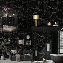 Black Peel And Stick Wallpaper 15.74" X 118.11" Emed Butterfly Vintage Textured Wall Paper Retro Solid Black Butterfly Contact Paper Self Adhesive Wallpaper For Countertop Cabinets Bedroom - 黑色 - 查看 1