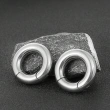 1pc 6mm/8mm Shiny Ear Rings/Ear Plugs, Suitable For Stretched Earlobes, 316 Stainless Steel Material, Piercing Jewelry - 1103 - View 9