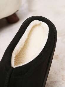 OBOVAY 全新纯色轻质记忆海绵男女通用男士拖鞋，秋冬款 - A-9黑 - 查看 7