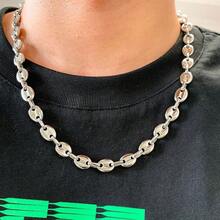 HIJONES Stainless Steel Coffee Beans Chain Necklace Bracelet Men Women Minimalist Chunky Hop Jewelry - 銀色 7 毫米 - 查看 2