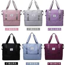 Bolsa de fitness y viaje para mujer expandible ligera se puede equipar con barra de tracción diseño moderno práctico multifuncional ideal deportes viajes gran capacidad material duradero accesorio elegante colección nueva - Negro - Ver 3